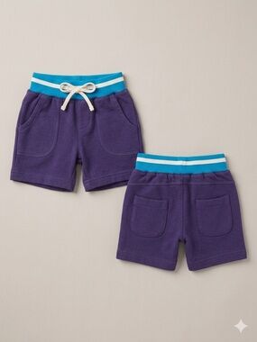 Appaman Purple Shorts with Turquoise Stripe Waistband